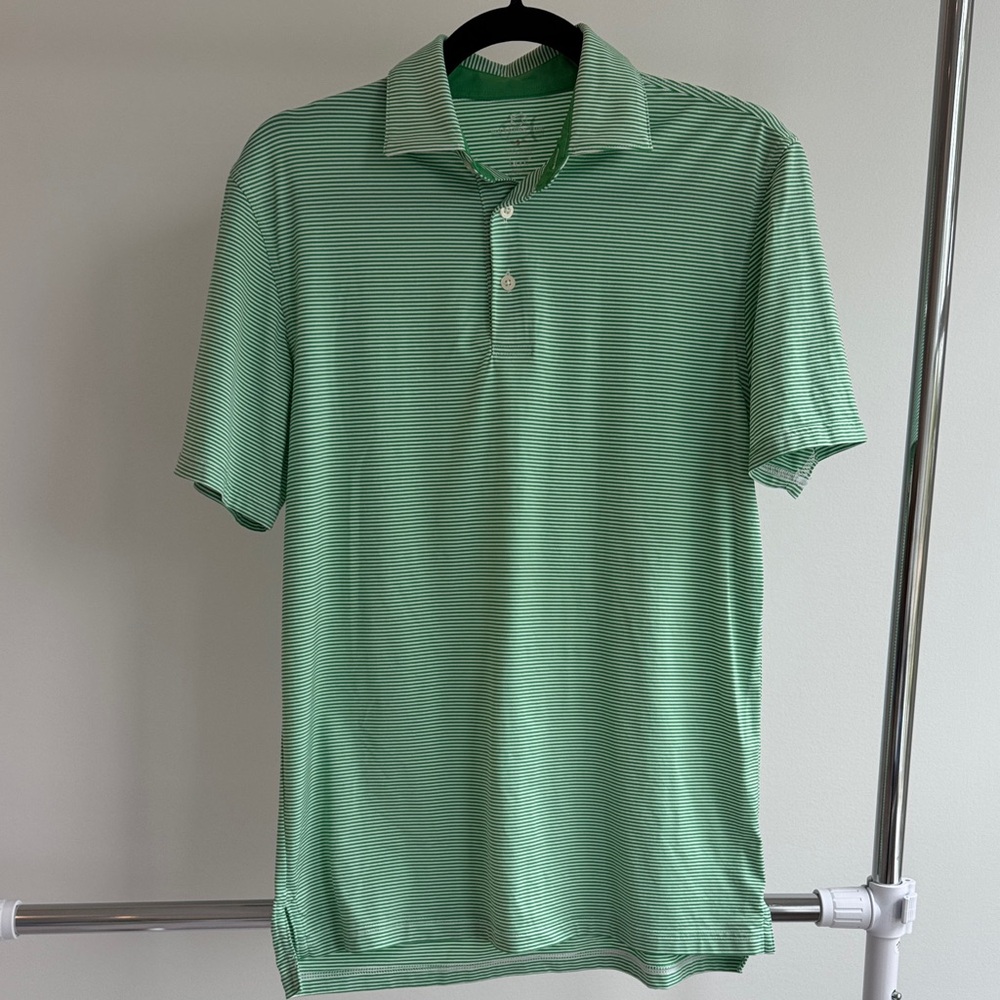 Southern tide Green Striped Polo Shirt